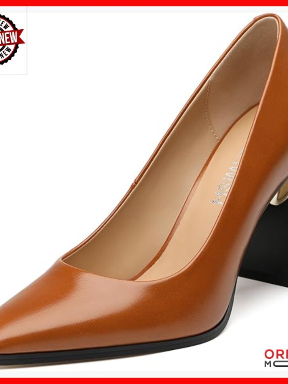 Chunky Block Heel Pumps, 3.5" Retro Slip-On Dress Shoes for Work & Party